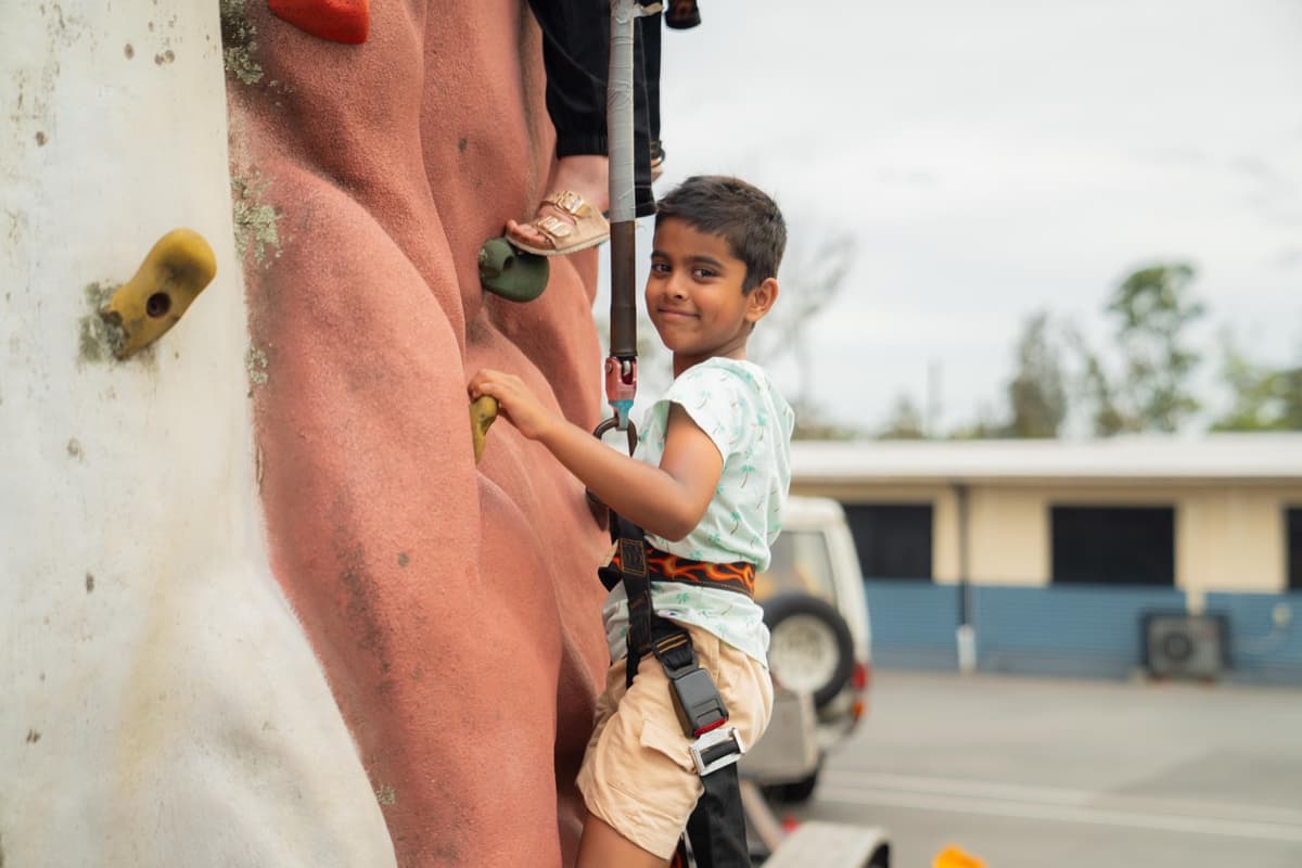 A child on a climbing activity